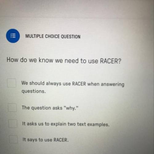 How do we know RACER??