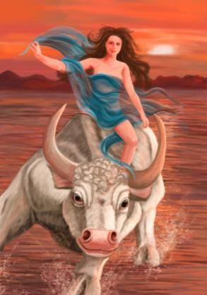 So for latin i have to draw a picture of europa riding a bull, and this is the picture i choose  do