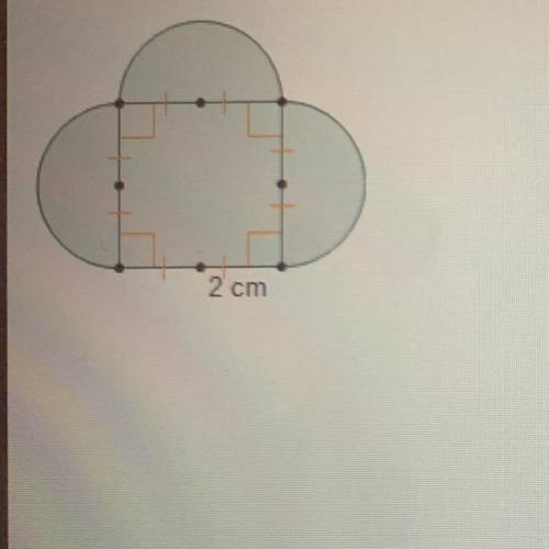 What is the area of the composite figure?  A. (6pi + 4) cm B. ( 6pi + 16) cm C. ( 12pi + 4) cm D. (