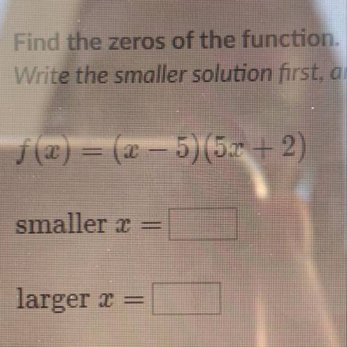 Which is the smaller and larger x
