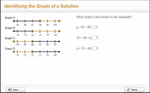 PLZ HELP ME! I HAVE EXTREMELY LIMITED TIME! Which graph is the solution to the inequality?y - 13 &g