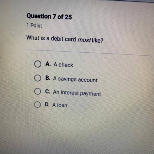 What is a debit card most like?