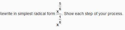 Rewrite in simplest radical form show each step of the process equation is provided in image
