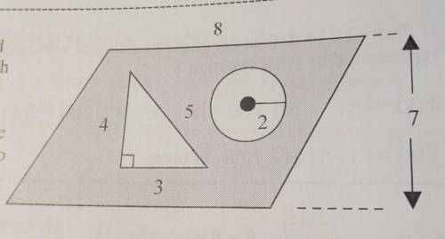 817. Find the area of the shadedportion of this figure, whichconsists of a parallelogramenclosing a