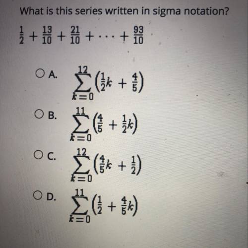 What is the series written in sigma notation?