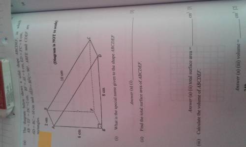 Please help!! Only find total surface area and volume.