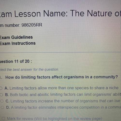 How do limiting factors affect organisms in a community