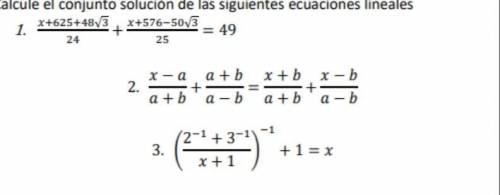 Quien me ayuda a calcular el conjunto solucion de estas ecuaciones lineales