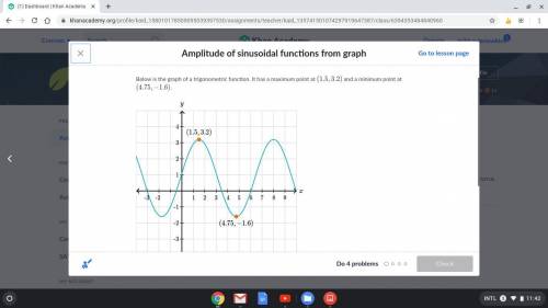 What is the amplitude ? Do I add the 3.2 and the -1.6 or subtract ? then divide? Thanks in advance
