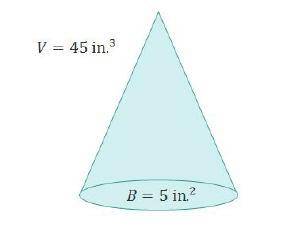 What is the height of the cone below?
3 in.
9 in.
27 in.
75 in.