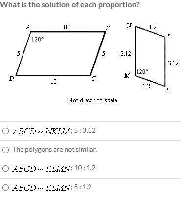 What is the solution of each proportion?