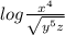 log\frac{x^4}{\sqrt{y^5z} }