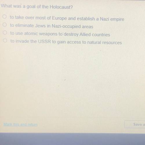 PLEASE HELP!!

What was a goal of the Holocaust?
to take over most of Europe and establish a Nazi
