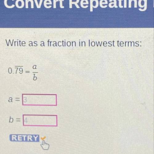 Write as a fraction in lowest terms: