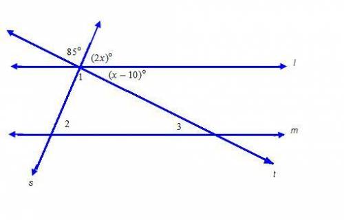 PLEASE HELPP!!! Lines l and m are parallel. What is the measure of angle 3?

25 degrees
35 degrees