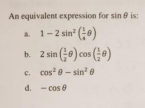 An equivalent expression for sin x is?(please answer with steps)