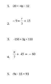 I need you to show your work for each problem 
1-5