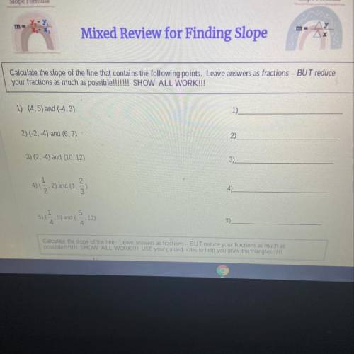 Mixed Review for Finding Slope

Calculate the slope of the line that contains the following points