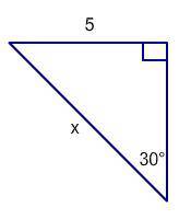 Find the value of x for the triangle below.