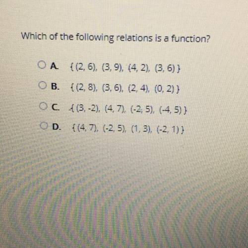 Which of the following relations is a function ?