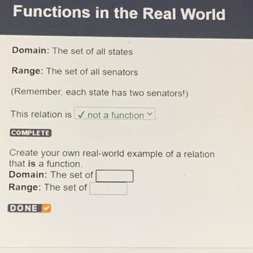 I need a real world example of a relation that is a function.