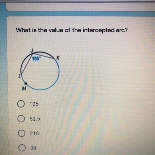 What is the value of the intercepted arc