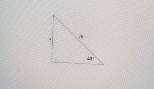 Solve for x in the triangle below. round you answer to the nearest tenth.