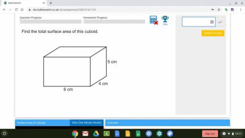 Find the total surface area of this cuboid