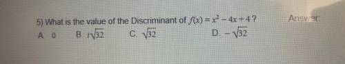 What is the value of this discriminant?