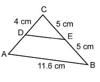 Find the lengths of each line segment AD and DE in the triangle shown. Explain your reasoning for f