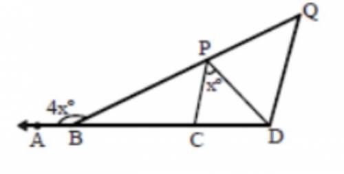 In the figure AD and BQ are lines, BP=BC and DQ || CP, if CP = 5cm, then length of CD is

________