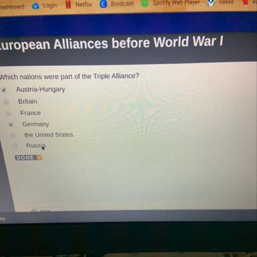 Which nations were part of the Triple Alliance?

Austria-Hungary
Britain
France
Germany
the United