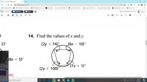How do I find the values of x and y?