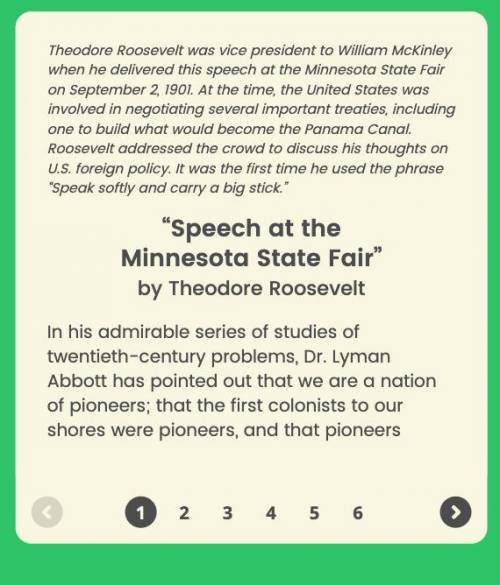How does Roosevelt's use of the big stick metaphor in the paragraph on pages 5-6 impact his speech