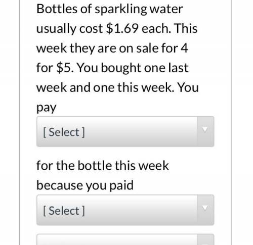 ^ this week, The sparkling water was 4 for $5 , the regular was $1.69