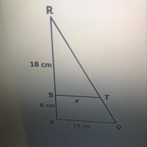 What is the scale factor from the large triangle to the smaller triangle