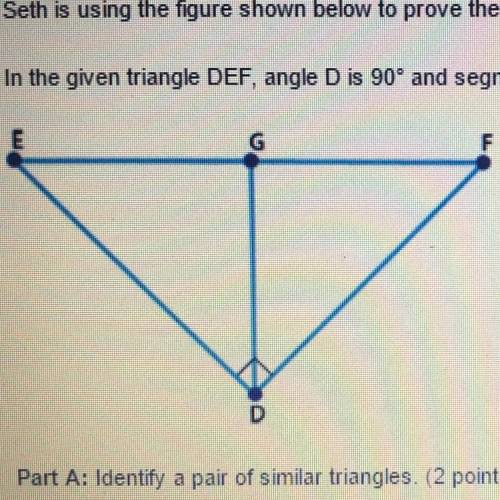 100 POINTS + BRAINLIEST Seth is using the figure shown below to prove the Pythagorean Theorem using