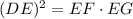 (DE)^2=EF \cdot EG