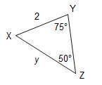 Use the law of sines to find the value of y. Round to the nearest tenth.

Law of sines: StartFract