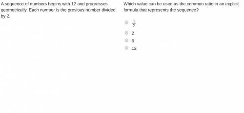 Which value can be used as the common ratio in an explicit formula that represents the sequence?