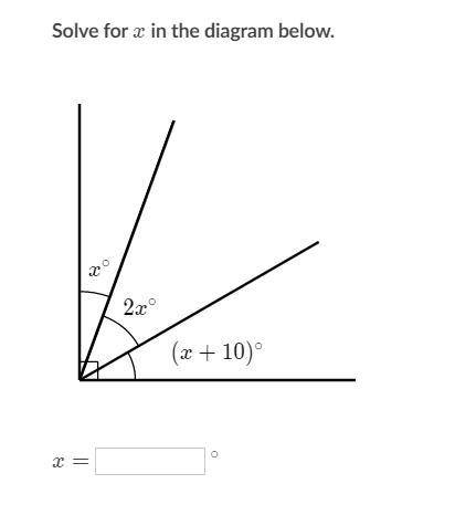 Solve x for the diagram below.