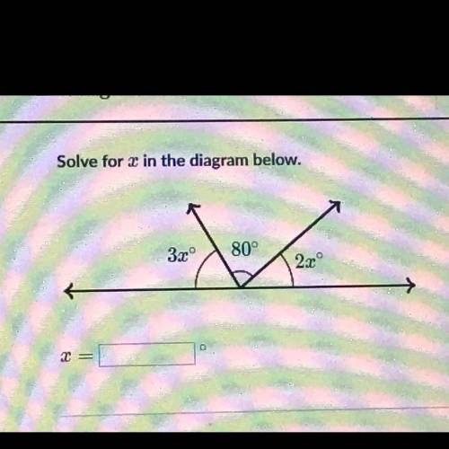 Solve for x in the diagram below.
3a
80°
2z
د 2