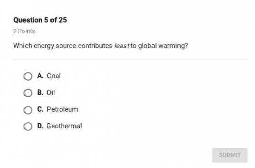 Which energy source contributes least to global warming?