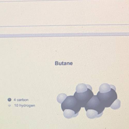 The diagram is an example of which of the following?

Butane
O aldehyde
O alkane
O alkene
O alkyne