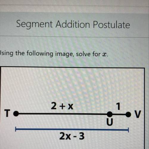 Using the following image, solve for x.