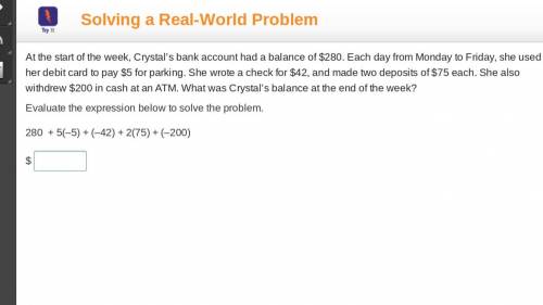 At the start of the week, Crystal’s bank account had a balance of $280. Each day from Monday to Fri