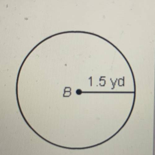 Find the area of circle B in terms of .

A 2.25 yd
B 3.00 yd
C.2.25pi yd2
D. 3.00pi yd2
