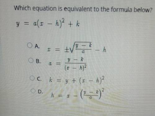 Which equation is equivalent to the formula below
