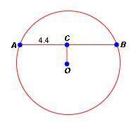 OC is perpendicular to AB. What is the length of AB?