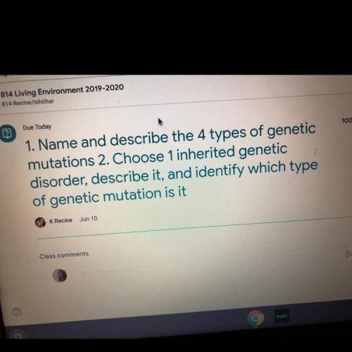 Name and describe the 4 types of genetic mutation